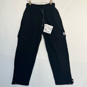 NWT Pro Club Men's Heavy Fleece Cargo Sweatpants Black Activewear Cozy Sz Small
